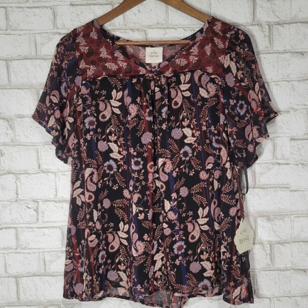 NWT Knox Rose short sleeve blouse